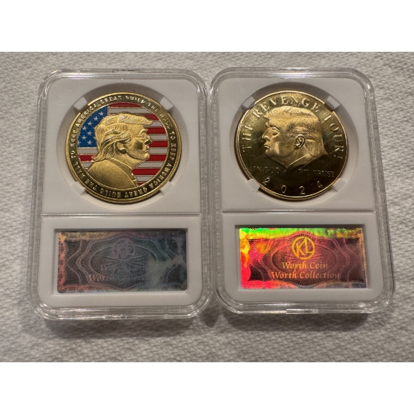 2 - Limited Edition 2024 Donald Trump Presidential Campaign Proof Like Coins
