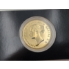 Image 5 : 1839 Great Britian "Una and the Lion" 5 Pounds Gold-Tone Copy Coin - TESTS AS STERLING! See Photos! 