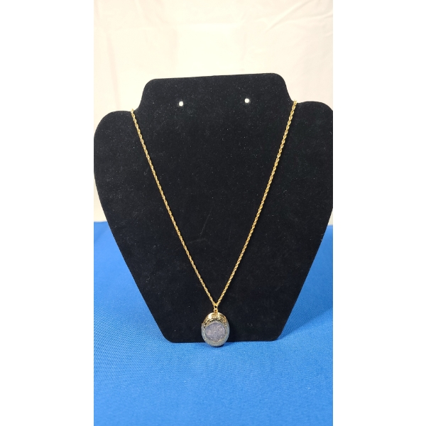 1944 1/20 Oz Plata Pura Mexican .999 Silver Libertad Coin Necklace Locket With Mustard Seed 