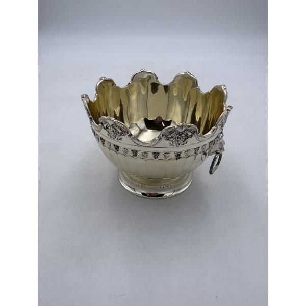Vintage silver-plated Monteith bowl with a gold-tone interior 492.2 Grams