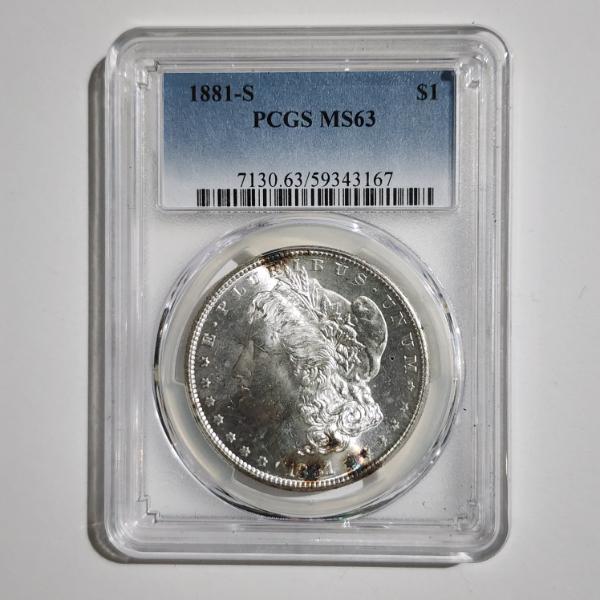 PCGS MS63 Graded 1881-S United States 90% Silver Morgan Dollar Minted at San Francisco Mint!