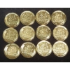 Image 4 : (12) Assorted Years/Mint Marks Gold Plated Lincoln Wheat Cents 