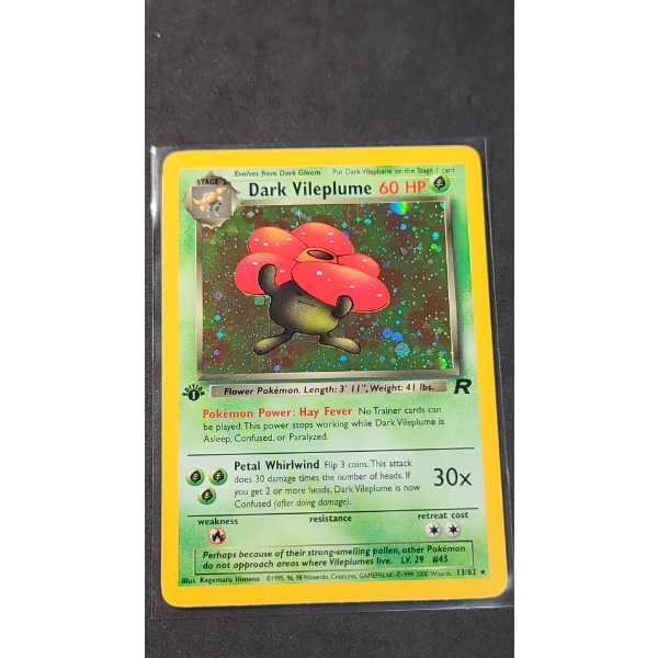 1999-2000 Dark Vileplume 13/82 Holo Rare Pokemon Card From The Team Rocket Expansion Set