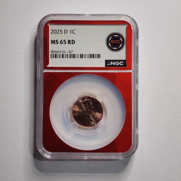 NGC MS65 RD Graded 2025-D United States Penny ~ LAST YEAR PENNY MINTED!