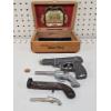 Image 1 : Four Assorted Vintage Toy Firearms with Wooden Box