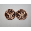 Image 3 : 2 - 1 AVDP Ounce .999 Fine Copper Rounds: Colt 45, & M16 Rifle Designs (2 oz Total) Mint Condition