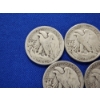 Image 6 : x5 90% Silver Walking Liberty Half Dollars: 1941, 1942, 1942, 1943, 1943 FV: $2.50