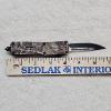 Image 2 : 7" Camouflage Switchblade Pocket Knife With Glass Breaker And Black Nylon Sheath Case