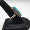 Image 2 : Sterling Silver Ring with Large Turquoise Stone - Size ~6.5 - Total Weight: 6.5g