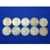 Image 1 : x10 Assorted Years 90% Silver Walking Liberty Half Dollars FV: $5.00
