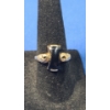 Image 1 : 10K Gold Women's Ring With Dark Stone - Size: 6 - Weight: 2.8g