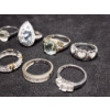Image 8 : Beautiful Sterling Silver Rings In Various Styles & Stones - Weighing Total of 29.9 Grams