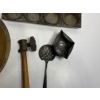 Image 5 : Antique Kitchen Items - Pineapple Wooden Carved Bowl - Meat Tenderizer - Muffin Tray Pillsbury