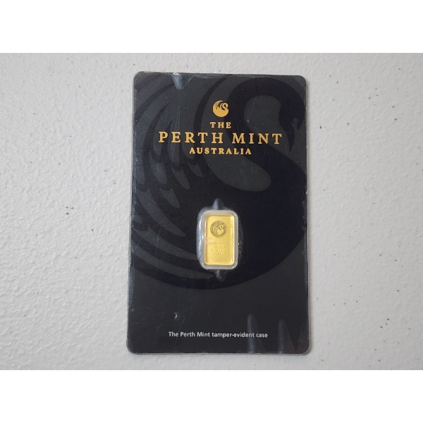 The Perth Mint Australia 1 Gram .9999 Pure Gold Bar in Sealed Package