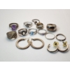 Image 1 : Assorted Sterling Silver Rings and Earrings Total Weight 53.5g Sizes 4-10