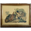 Image 1 : Vintage John James Audobon Art Print "Ruffed Grouse" Framed on Art Board -  17" by 13"