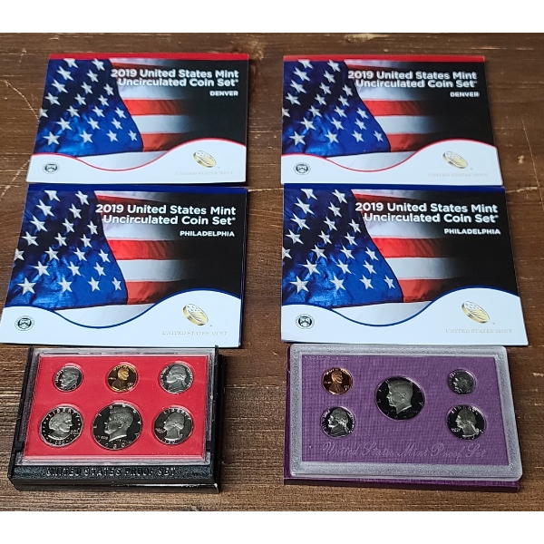 1980 And 1990 United States Mint Proof Set & (4) 2019 U.S Mint Uncirculated Coin Sets