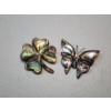 Image 1 : Sterling Silver and Alabone 4-Leaf Clover and Butterfly Brooches TW: 8.8g