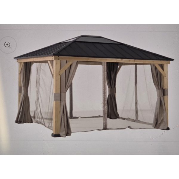 Brand New Universal Gazbeo 9'x9' Tan Color Mosquito Netting & Privacy Curtain Set Only