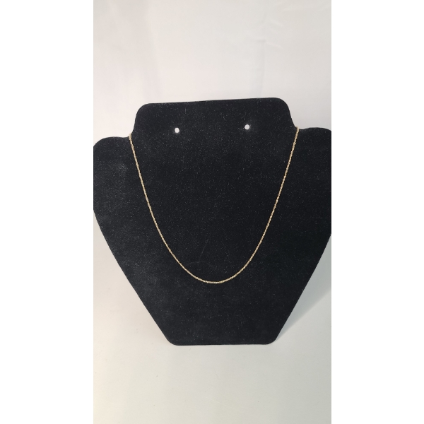 14K Gold 16" Necklace - Weight: 1.0g
