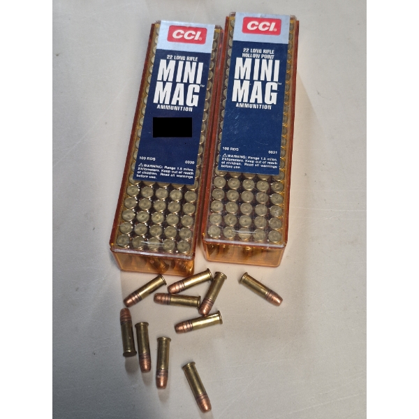 AMMO - 22 CALIBER - LONG RIFFLE HOLLOW PT - 2 BXS - 200 COUNT - SEE PICS