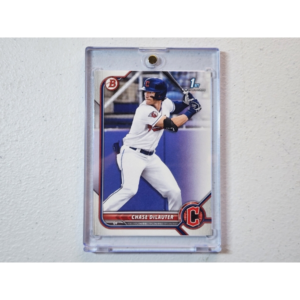 2022 Topps Bowman Draft Chase DeLauter #BD-49 First Edition Baseball Card in Protective Case 