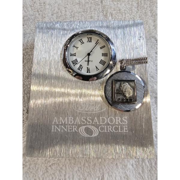 Ford Gold-Filled Necklace and Clock 25 Years