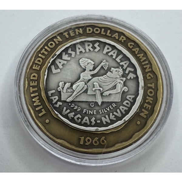 1966 Caesars Palace Limited Edition .999 Fine Silver Casino Token "Silver Strike"!