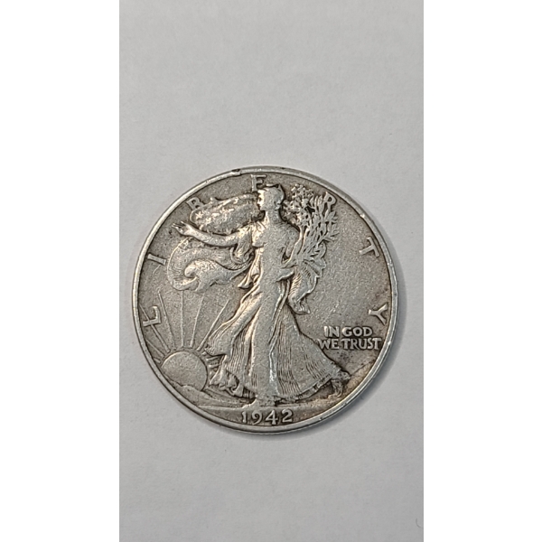 United States 1942 Walking Liberty 90% Silver Half Dollar