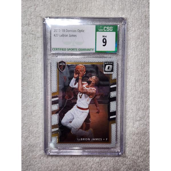 CSG Mint 9 2078-18 Donruss Optic #27 LeBron James Basketball Trading Card