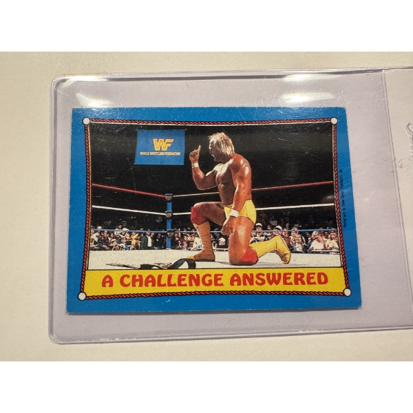 1987 Topps Hulk Hogan "Challenge Answered" Wrestle Mania III Wrestling Card - Mint Condition