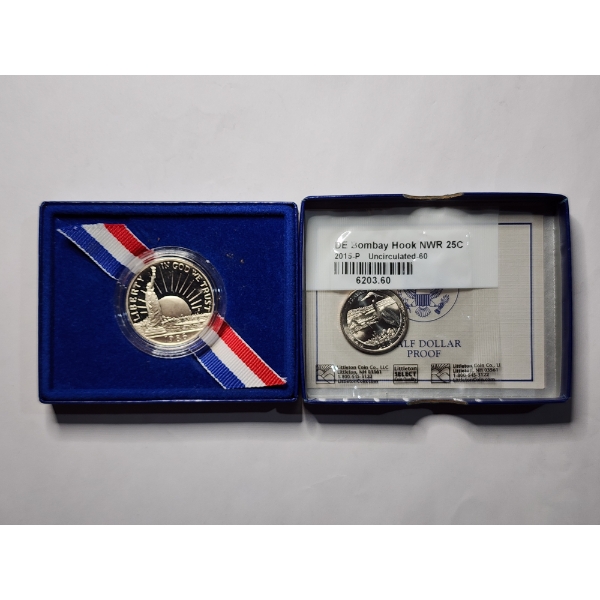 1986 Commemorative Liberty Half Dollar & Uncirculated 2015-P Bombay Hook Quarter