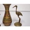 Image 4 : Lot of Brass Decor: Detailed Vase, Crane Statue, Tinkerbell Bell - TW: 313.2g 