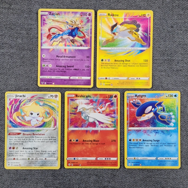 Five Pokemon Amazing Rare Legendary Pokemon Trading Cards From Shing Fates 