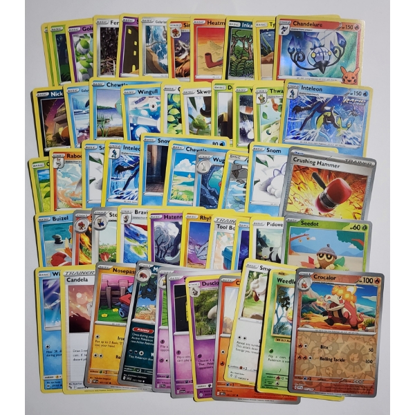 50 Assorted Pokemon Trading Cards Holo, Reverse Holo's & Rares!