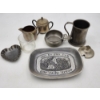 Image 1 : Lot of Vintage Assorted & Mixed Metal Trays, Cups, Glassware