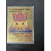 Image 2 : 4 Pokémon Gold Trading Cards Pikachu Cosplay - Pikachu Mega Ampharos Card no. 007 - Pikachu 