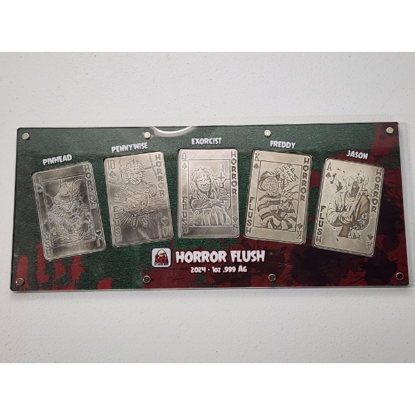2024 St. Louis Mint "Horror Flush" Silver Card Set: Includes (5) 1oz .999 Fine Silver Cards 