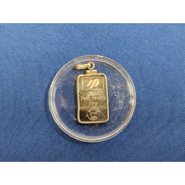 5 Gram .999 Fine Silver Bar - Panda Bear Singapore Mint - Pendant