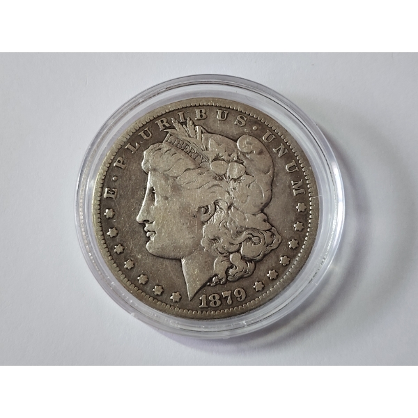 1879-S 90% Silver Morgan Dollar in Coin Capsule 