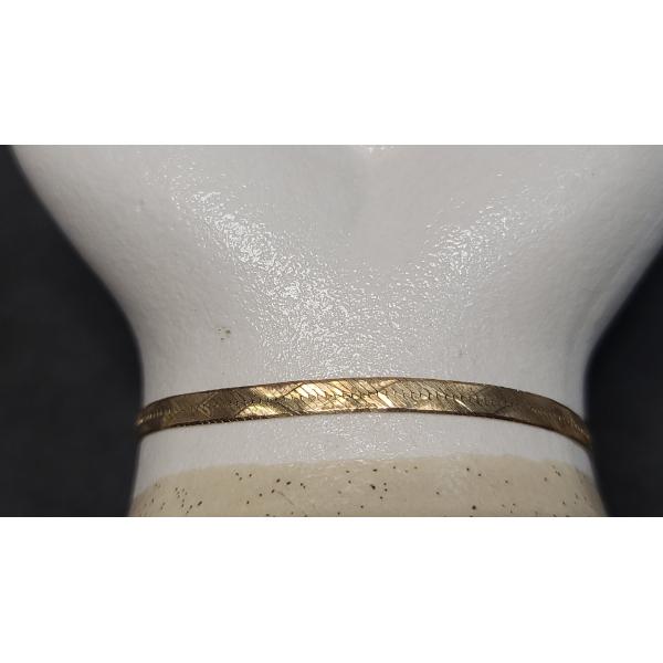 14K Gold Herringbone Bracelet - Weight: 2.6g
