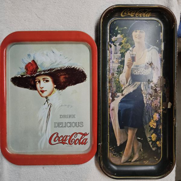 Pair of Vintage Coca-Cola Metal Trays