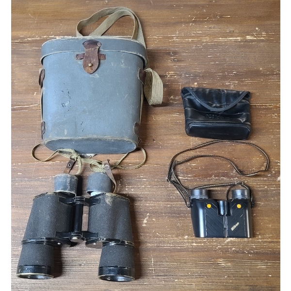 Nikon 7x 20 Travelite II Binoculars In Case & Vintage Orient SKK Tokyo 7x50 Binoculars In Case  