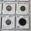 Image 5 : Binder Page of Assorted Years Canadian Coins: 5 Cents and Large Cents 