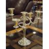 Image 2 : Stunning Silver Plated 5 Candle Holder with Bobeche's Candelabra - Customizable  Pristene
