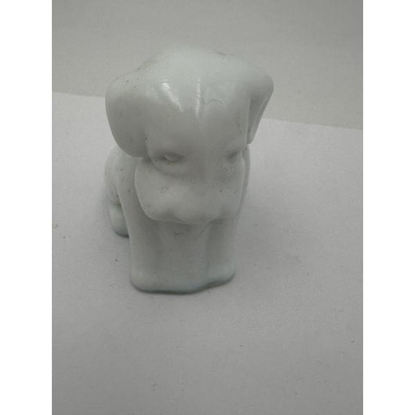 Adorable Degenhart Glass Dog Figurine - Milk White - ~2.5 inches