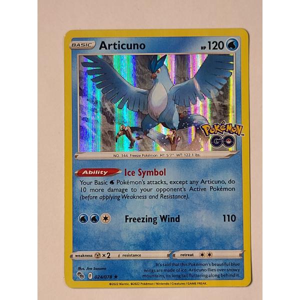 Articuno (24/78) Holo Rare Pokemon Card From The Pokémon GO Expansion Set 
