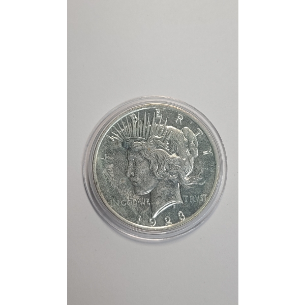 United States 1923 90% Silver Peace Dollar In Coin Capsule