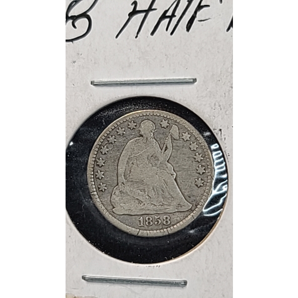 1858 90% Silver Seated Liberty Half Dime