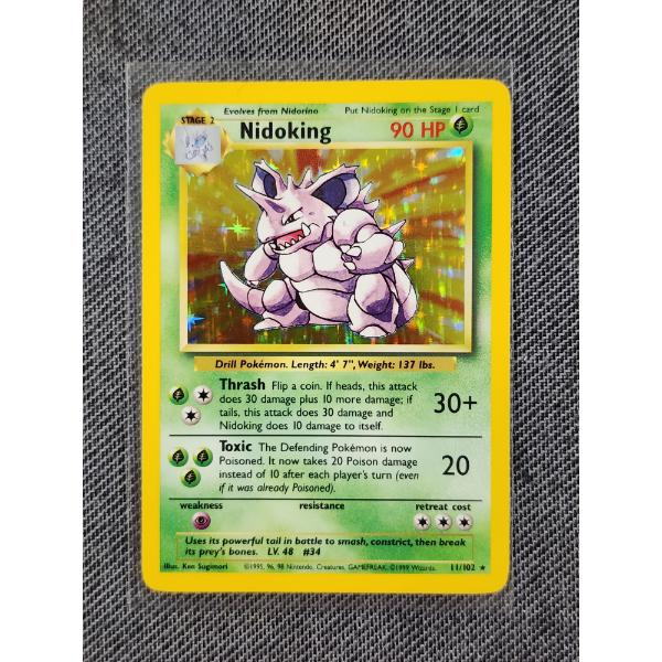 Nidoking 11/102 Holo Rare Base Set Vintage Pokemon Trading Card  ~ NM/LP Condition! 